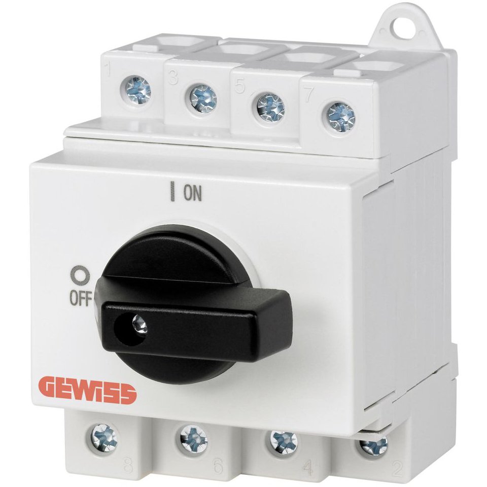 Separator rotativ pentru sistemele fotovoltaice 4P 32A 1000V DC Gewiss GW96187