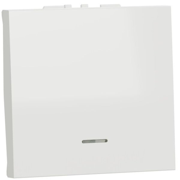 Intrerupator 16A 2 module cu indicator luminos Schneider Noua Unica NU326118N, alb