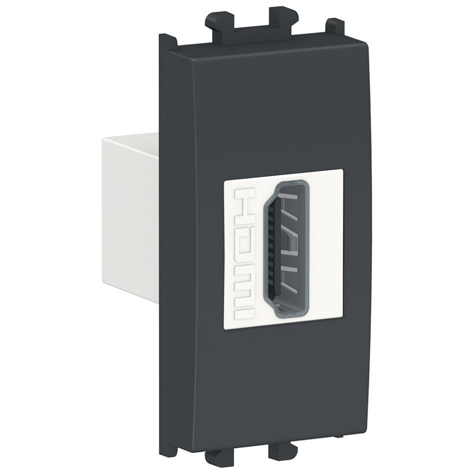 Priza HDMI 1 modul Schneider Easy Styl LMR6234003, negru