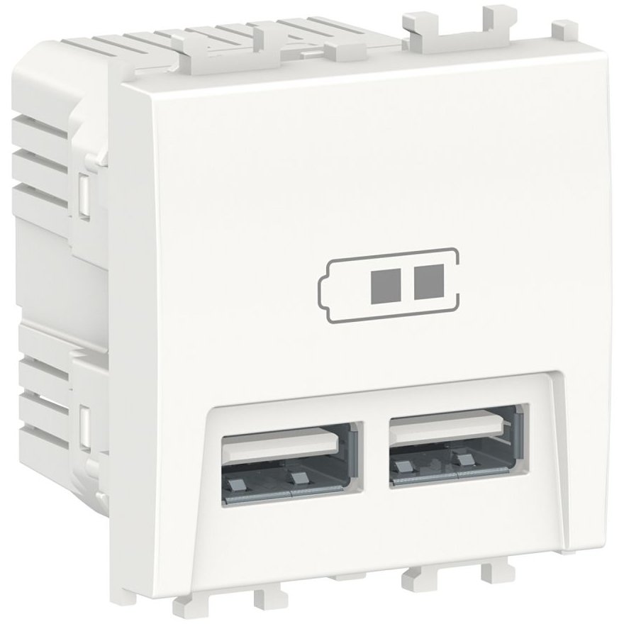 Priza dubla incarcare USB 2 module Schneider Easy Styl LMR9910001, alb