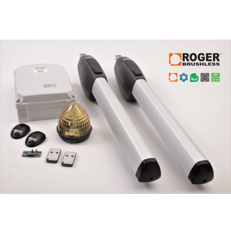 Kit automatizare porti batante Roger BE20/410, Brushless, canat 4m, 36V