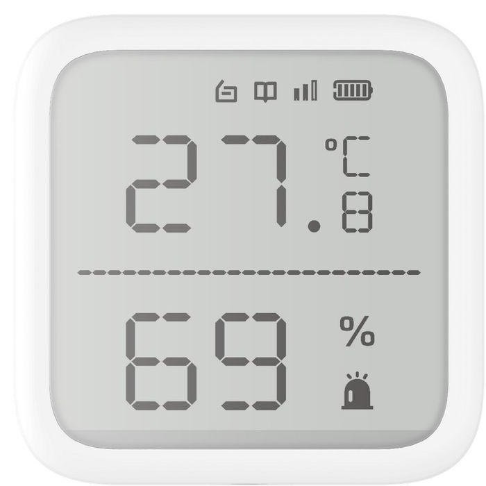 Detector de temperatura si umiditate wireless Hikvision DS-PDTPH-E-WE, seria AXPRO