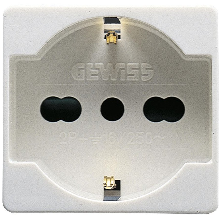 PRIZA 2 module 16A 2P+E Gewiss System GW20246, alb