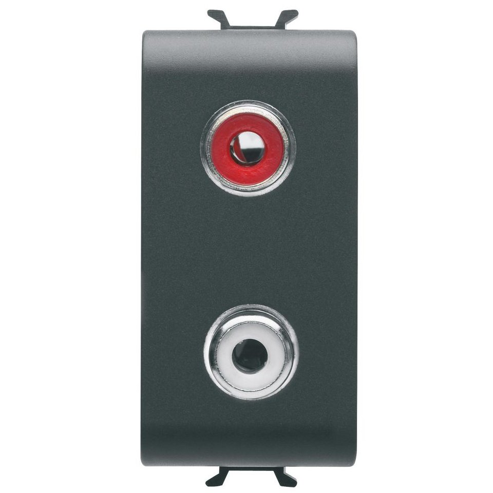 Priza audio/video RCA 1 modul Gewiss Chorus GW12453, negru satin