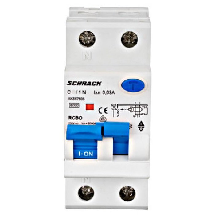 Intreruptor automat+dif. 1P+N, AMPARO 6kA, C 20A, 30mA, tip A Schrack AK667620