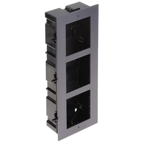 Rama montaj ingropat pentru interfon modular Hikvision DS-KD-ACF3, 3 module, aluminiu