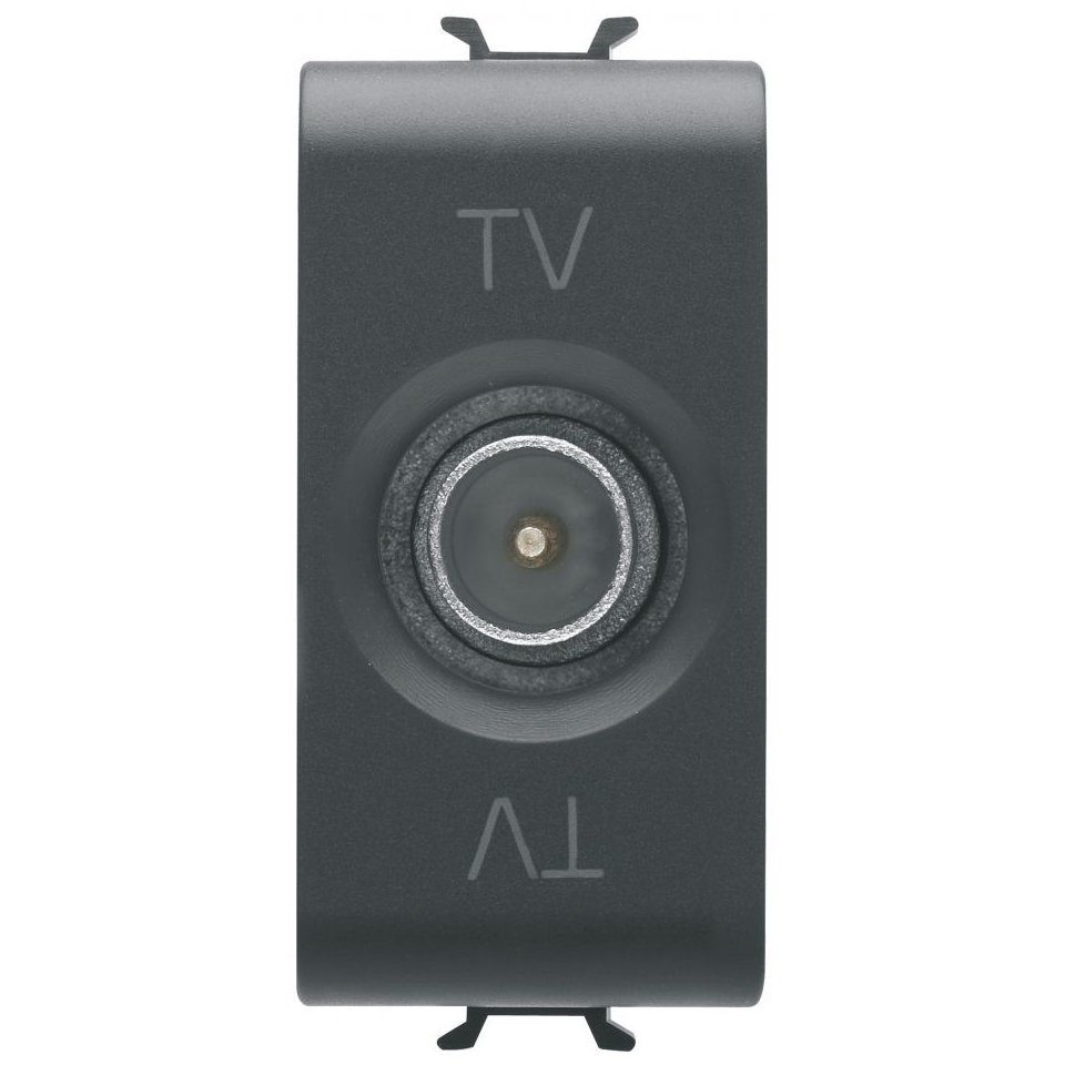 Priza tv de trecere 1 modul Gewiss Chorus GW12362,negru satin