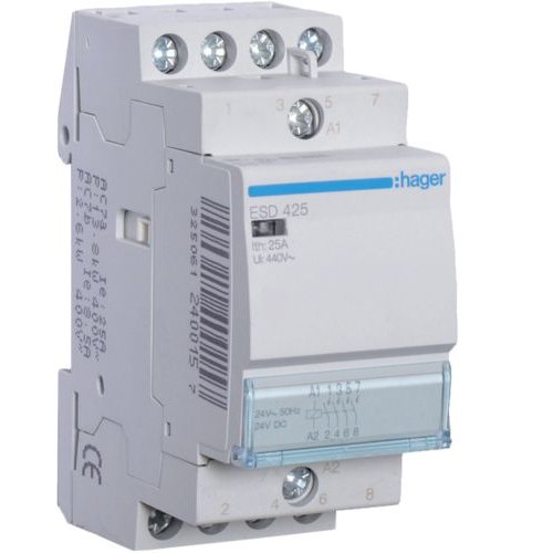 Contactor 25A, 4ND, 24V Hager ESD425