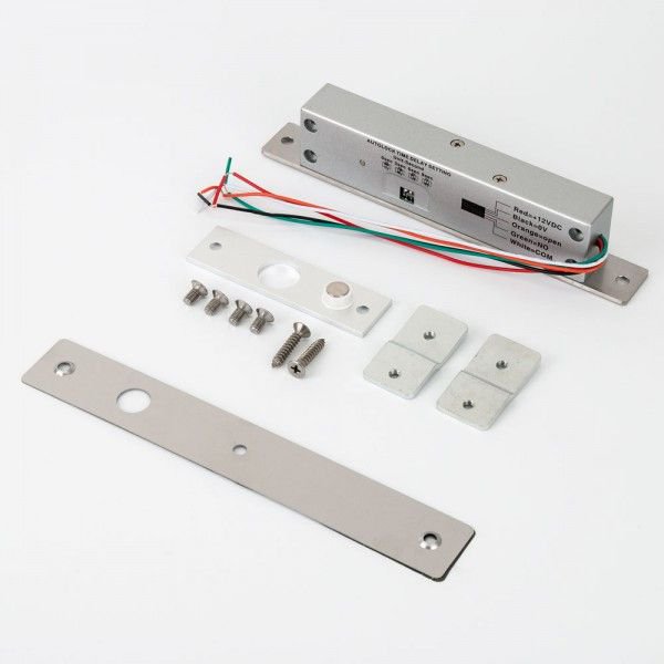 Minibolt electric (fail-safe) cu monitorizare, temporizare, senzor magnetic si led de stare pe partea frontala YB-500A(LED)