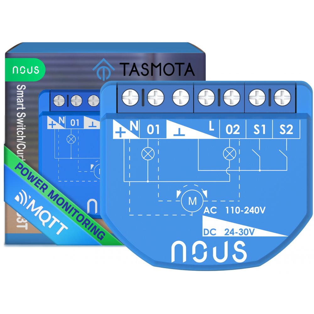 Releu wireless Nous B3T PM, 16A, Tasmota, Matter, Monitorizare energie,(2 canale cu PM) / Modul cortina (1 canal) (ESP32) / 5905072800525