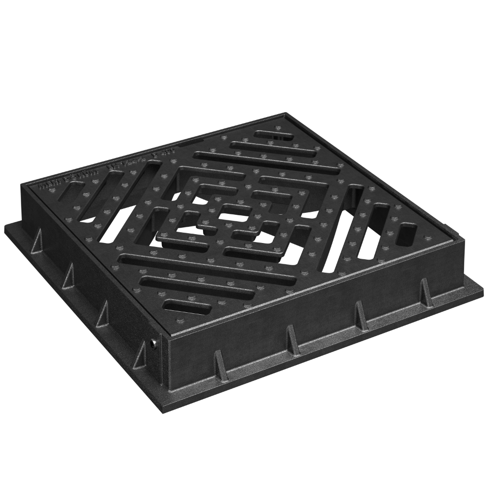 Gratar de canalizare StandartPark, fonta, negru, 472 x 472 mm