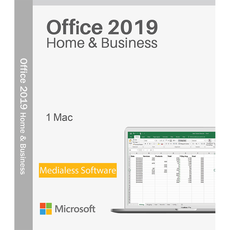 Office 2019 Home & Business MacOS 64 bit Multilanguage Bind Medialess