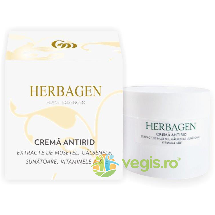 Crema Antirid cu Extract de Musetel, Galbenele, Sunatoare, Vitaminele A si E 100ml