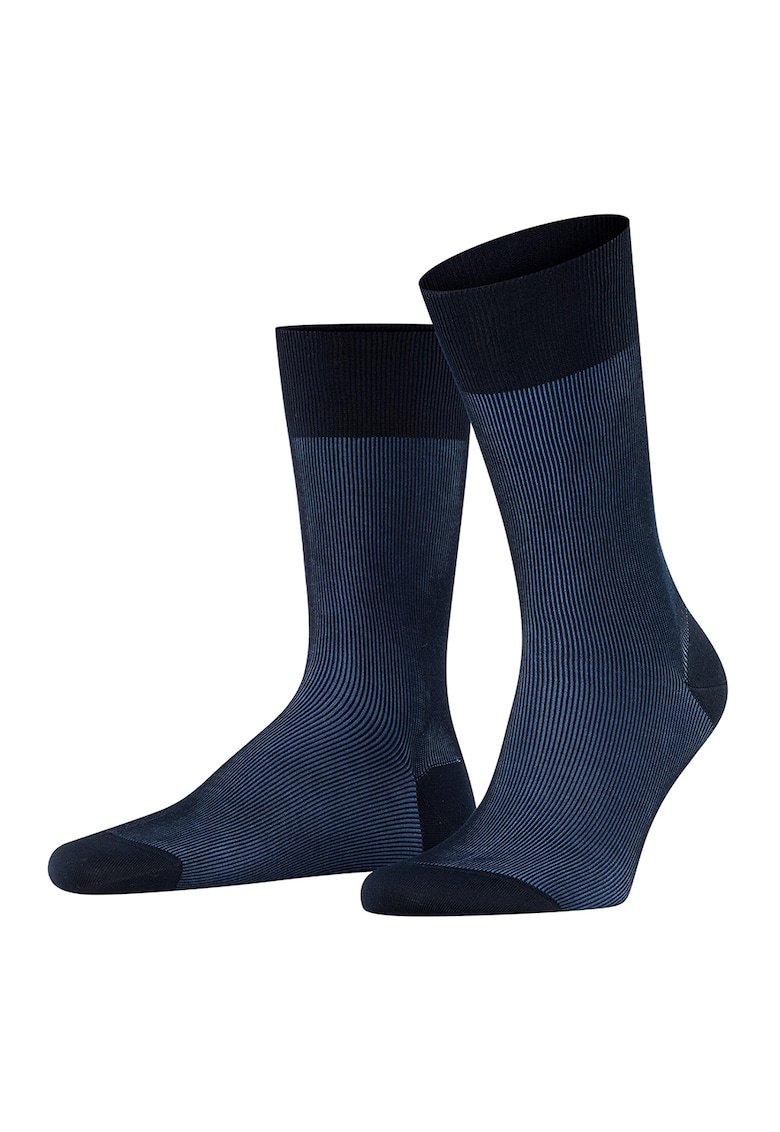 Sosete din amestec de bumbac organic Shadow Fine - Bleumarin