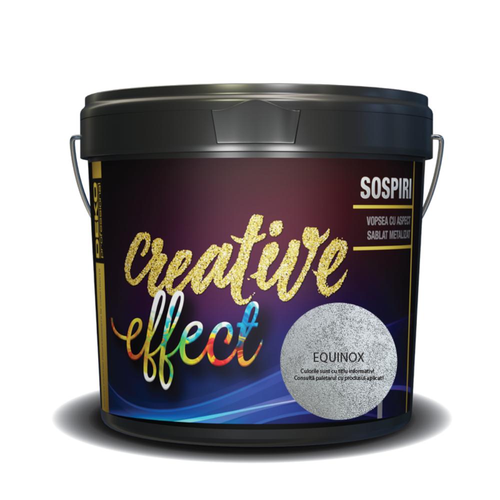 Vopsea decorativa cu aspect sablat metalizat, Deko Creative Effect Sospiri Equinox, 1.25 l