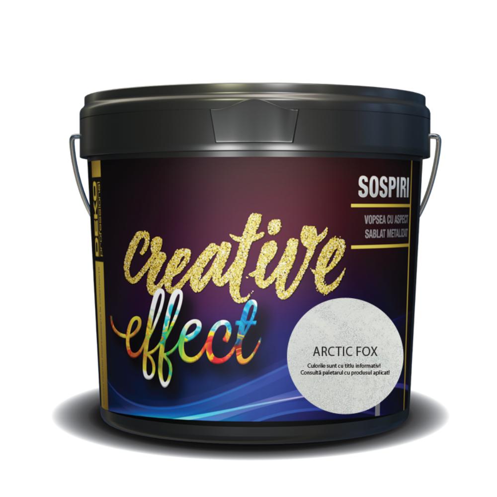 Vopsea decorativa cu aspect sablat metalizat, Deko Creative Effect Sospiri Arctic Fox, 1.25 l