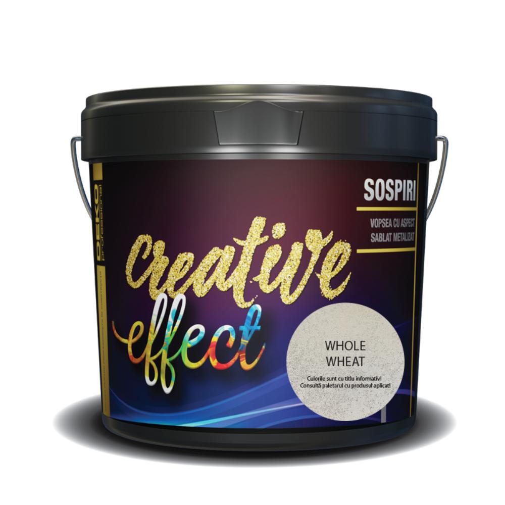 Vopsea decorativa cu aspect sablat metalizat, Deko Creative Effect Sospiri Whole Wheat, 1.25 l