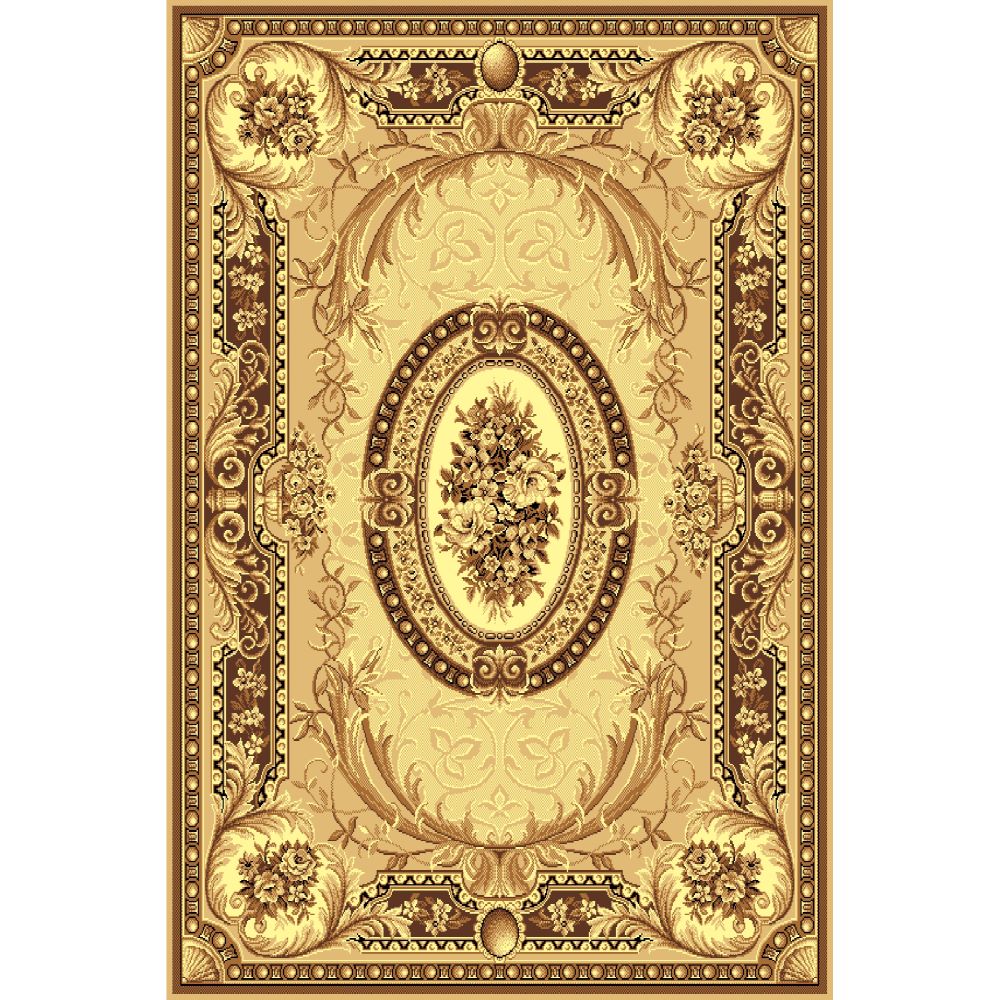 Covor clasic Gold 042/12, polipropilena BCF, bej/maro, 120 X 170 cm