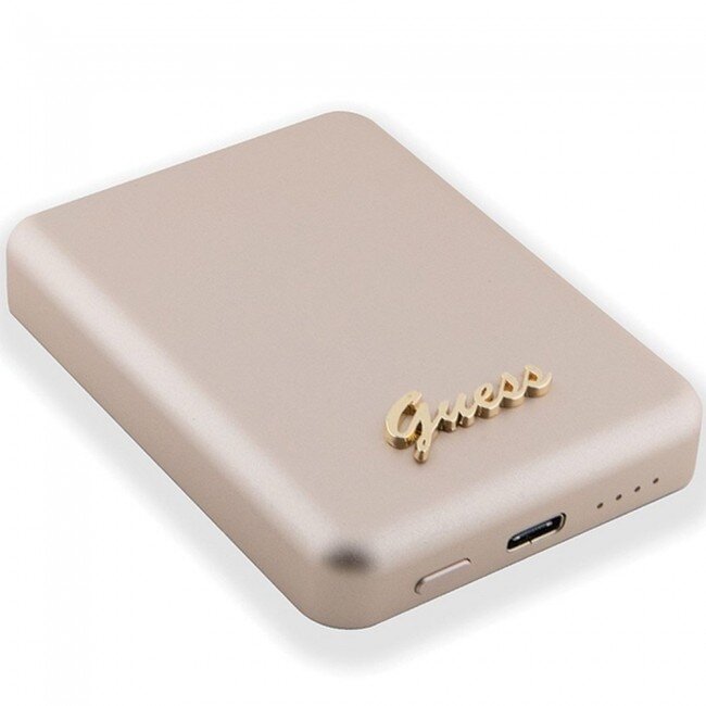 Acumulator Extern Metal Script Logo MagSafe 3000 mAh 5W MagSafe Auriu