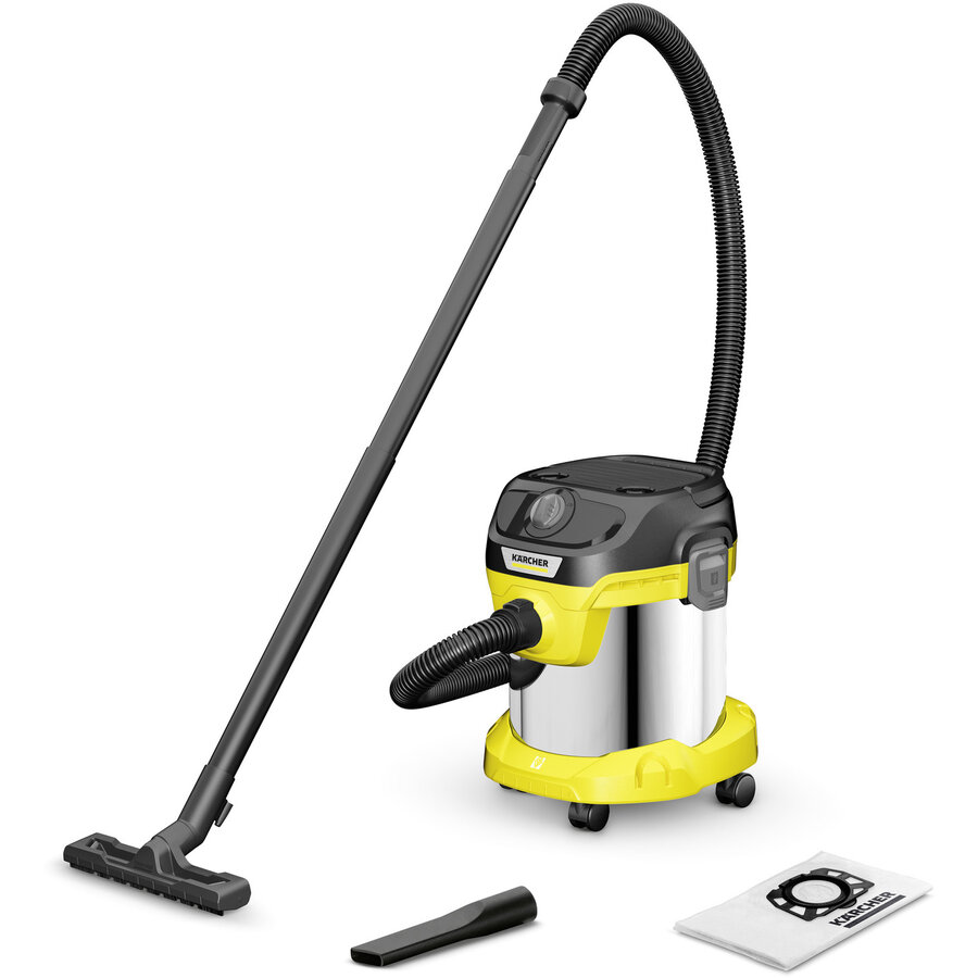 Aspirator Umed / Uscat V-15/4/18 (1.628-425.0) Capacitate 15L 1000W Negru/Galben