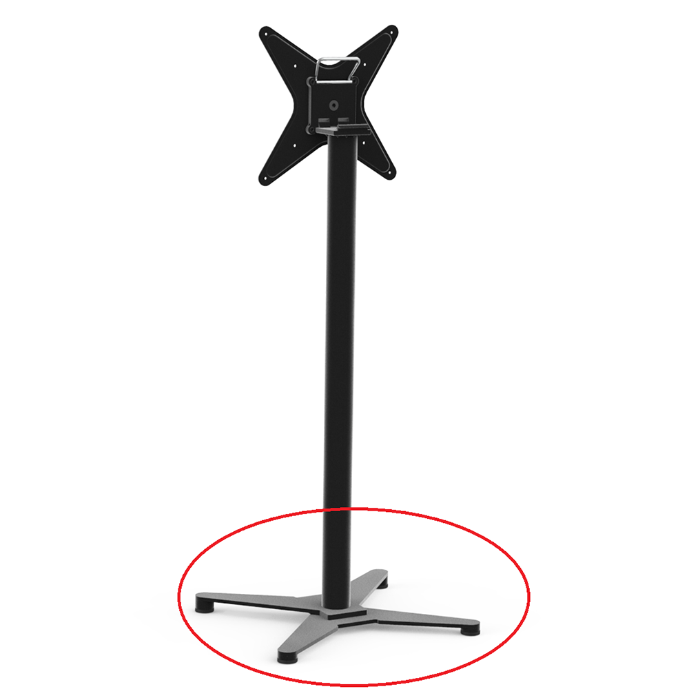 Baza pentru picior de masa rabatabila, metal, negru, 460 x 460 mm