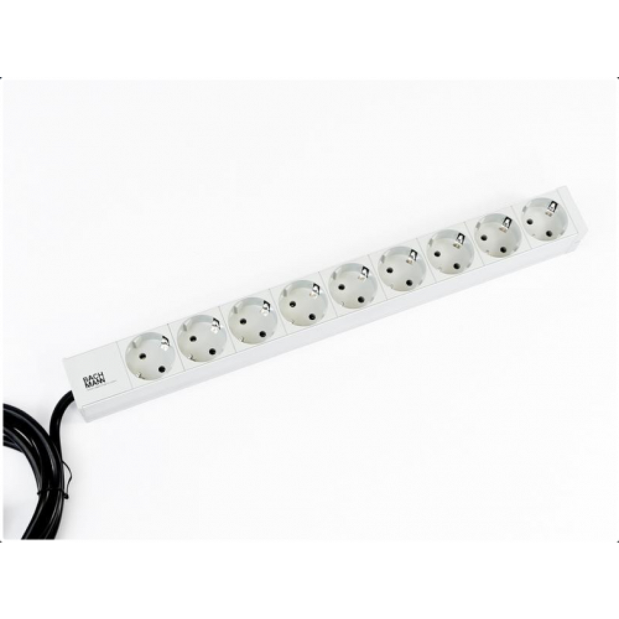 Bachmann PDU 19', 1U,  9 prize schuko,  fara intrerupator,  profil aluminiu,  cablu alimentere 2m si