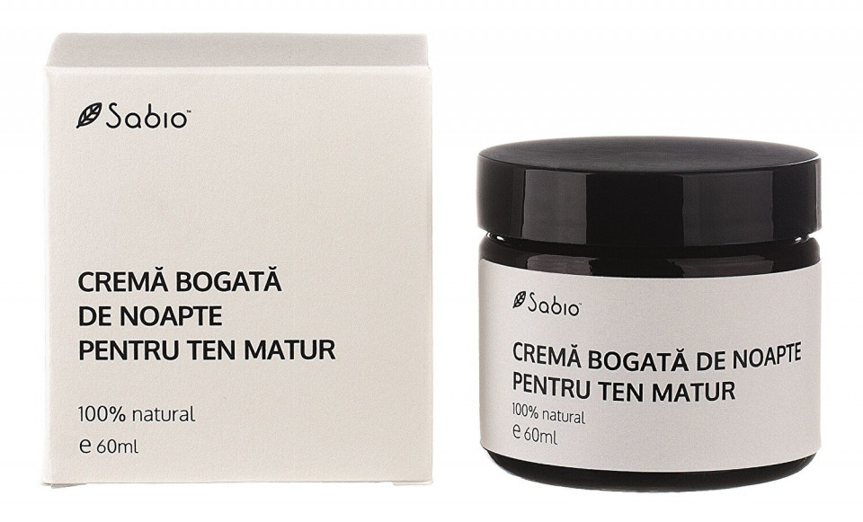 Crema bogata de noapte pentru ten matur, Sabio (Concentratie: Crema, Gramaj: 60 ml)