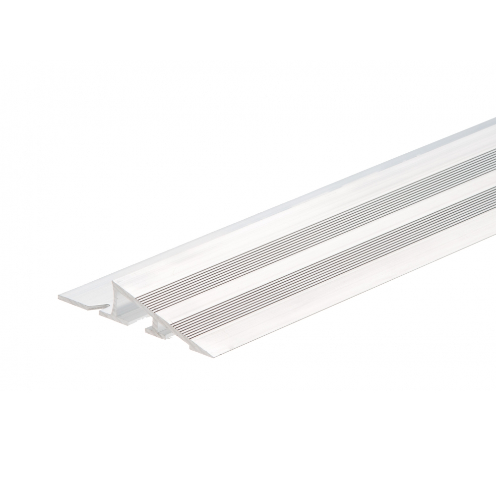 Profil rampa pentru pardoseli cu diferenta de nivel, aluminiu, prindere cu adeziv, argintiu uni, 250 cm