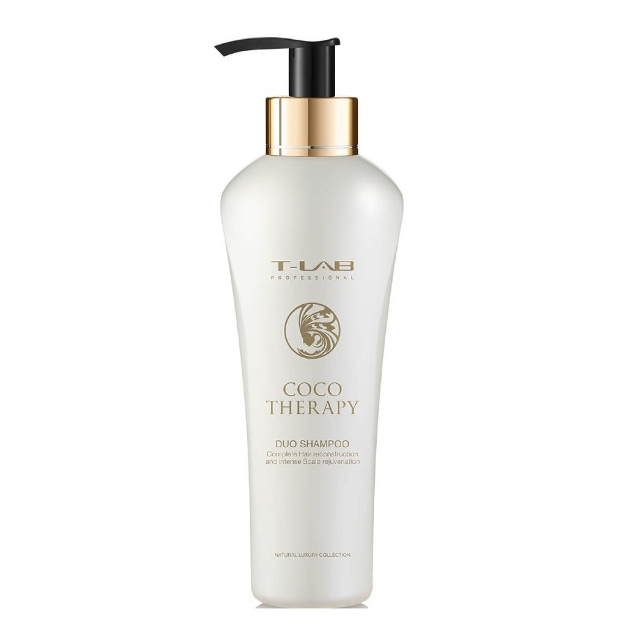 Sampon T-LAB Professional Coco Therapy DUO reconstructie completa a parului, 300 ml