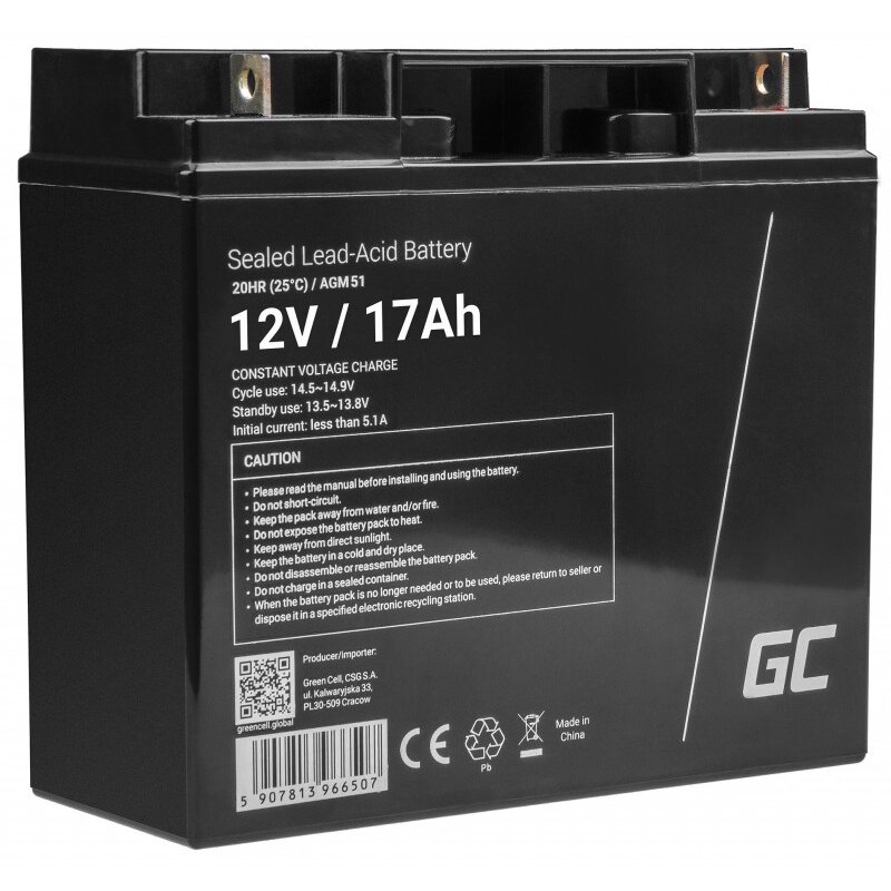 Baterie Reincarcabila AGM51 VRLA 12V 17Ah Negru