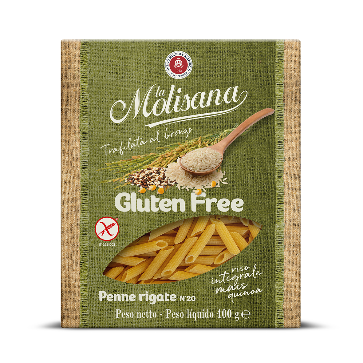 Paste Fara Gluten Penne Rigate No20 La Molisana 400g