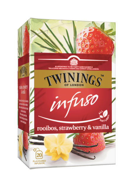 Ceai Pentru Infuzie Cu Rooibos Capsuni Si Vanilie Twinings 20x2g