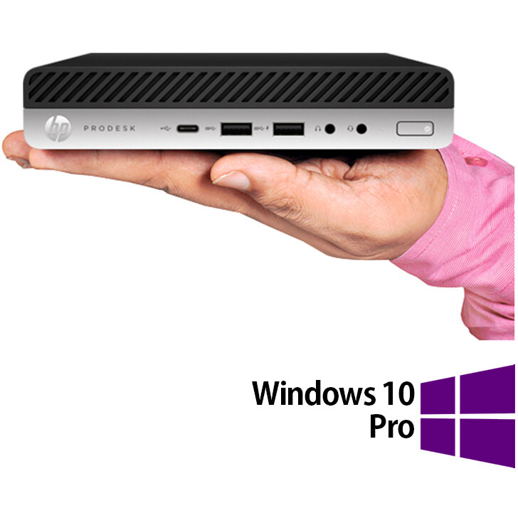 Mini PC Refurbished EliteDesk 800 G3 Intel Core i7-7700T 8GB 256GB SSD Windows 10 Pro Black