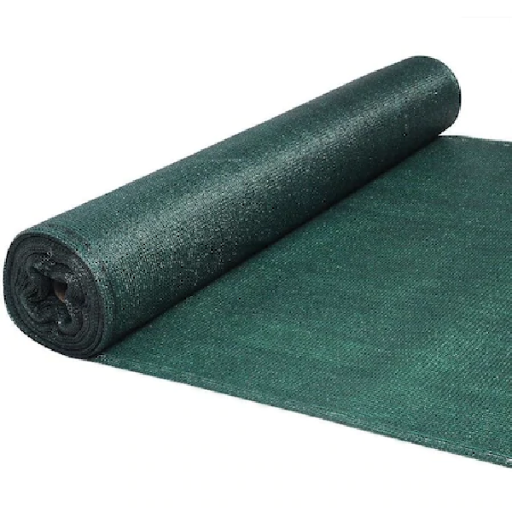 Plasa de umbrire 100%, antivant, polietilena, verde inchis, 2 x 50 m, 100 gr/mp