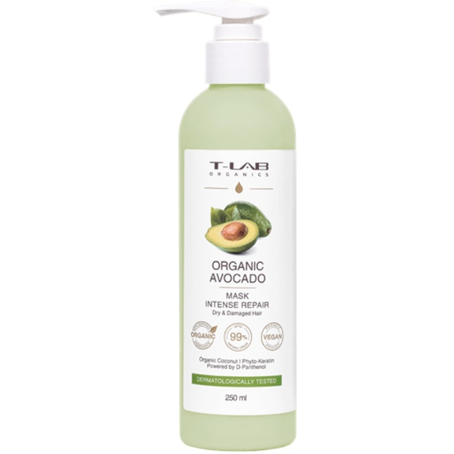 Masca naturala de intarire si hidratare pentru par uscat si deteriorat, T-LAB Organics, 250 ml
