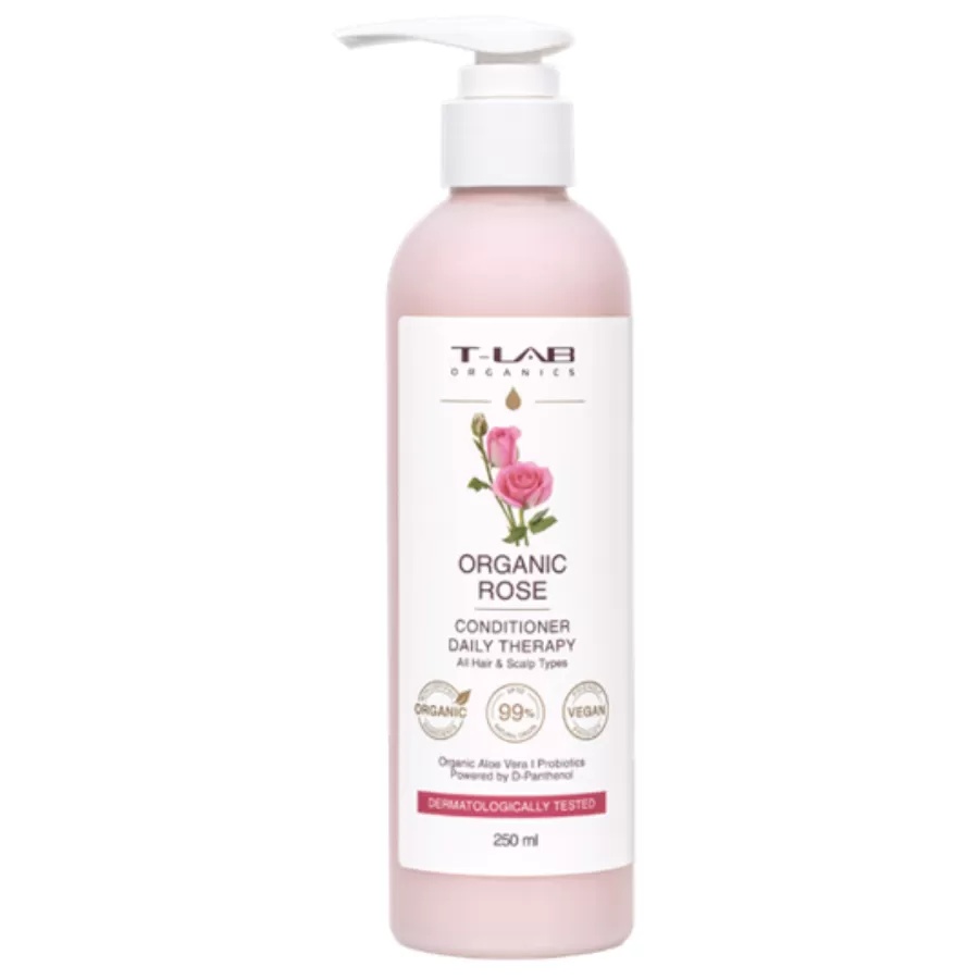Balsam hidratant si calmant T-LAB Organics, Organic Rose Daily Therapy, 250 ml