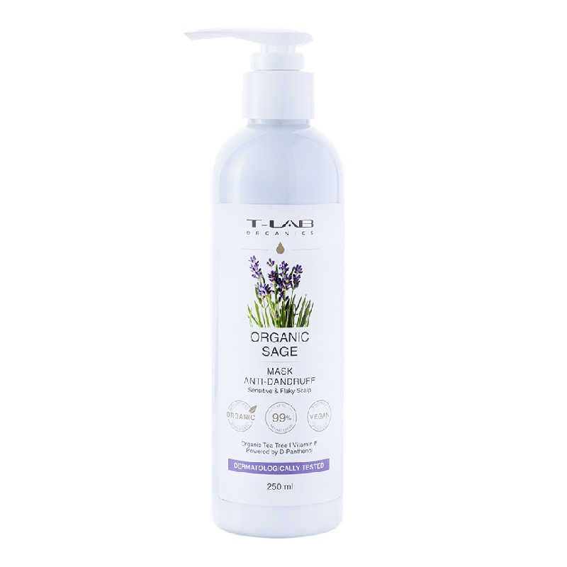 Masca de par anti-matreata cu extract de salvie T-LAB Organics, 250 ml