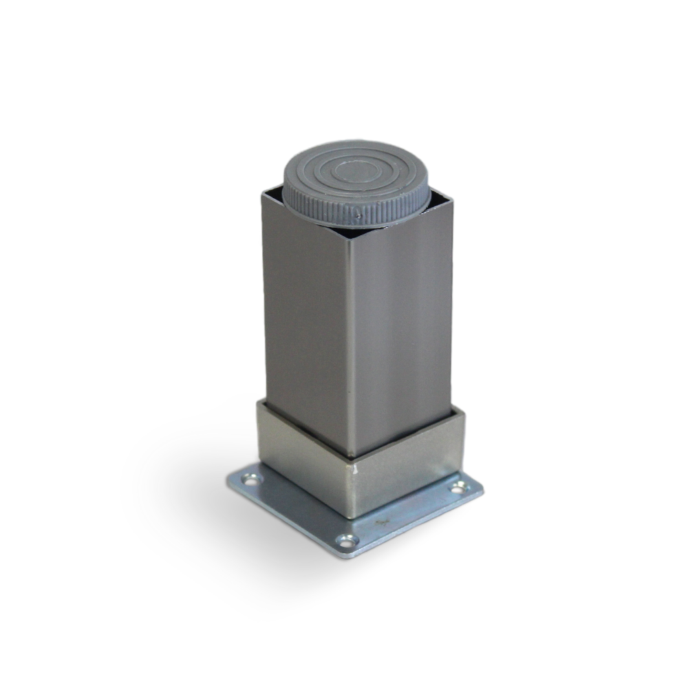 Picior mobilier, aluminiu, flansa de prindere patrata, 40 x 40 x 100 mm