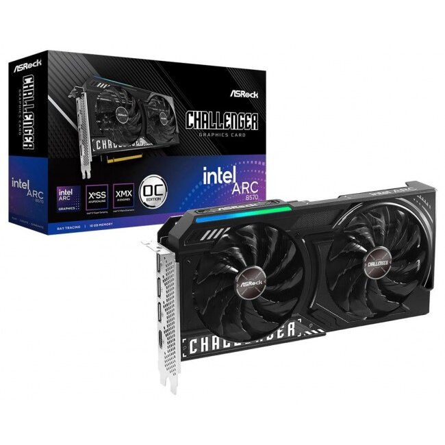 Placa Video Intel Arc B570 Challenger 10GB OC GDDR6 160bit
