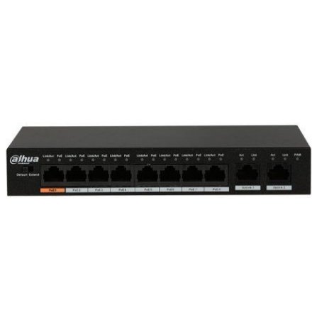 Switch PoE Dahua PFS3010-8ET-96-V2, 8+2 porturi, RJ45, 30W, Max. 96W