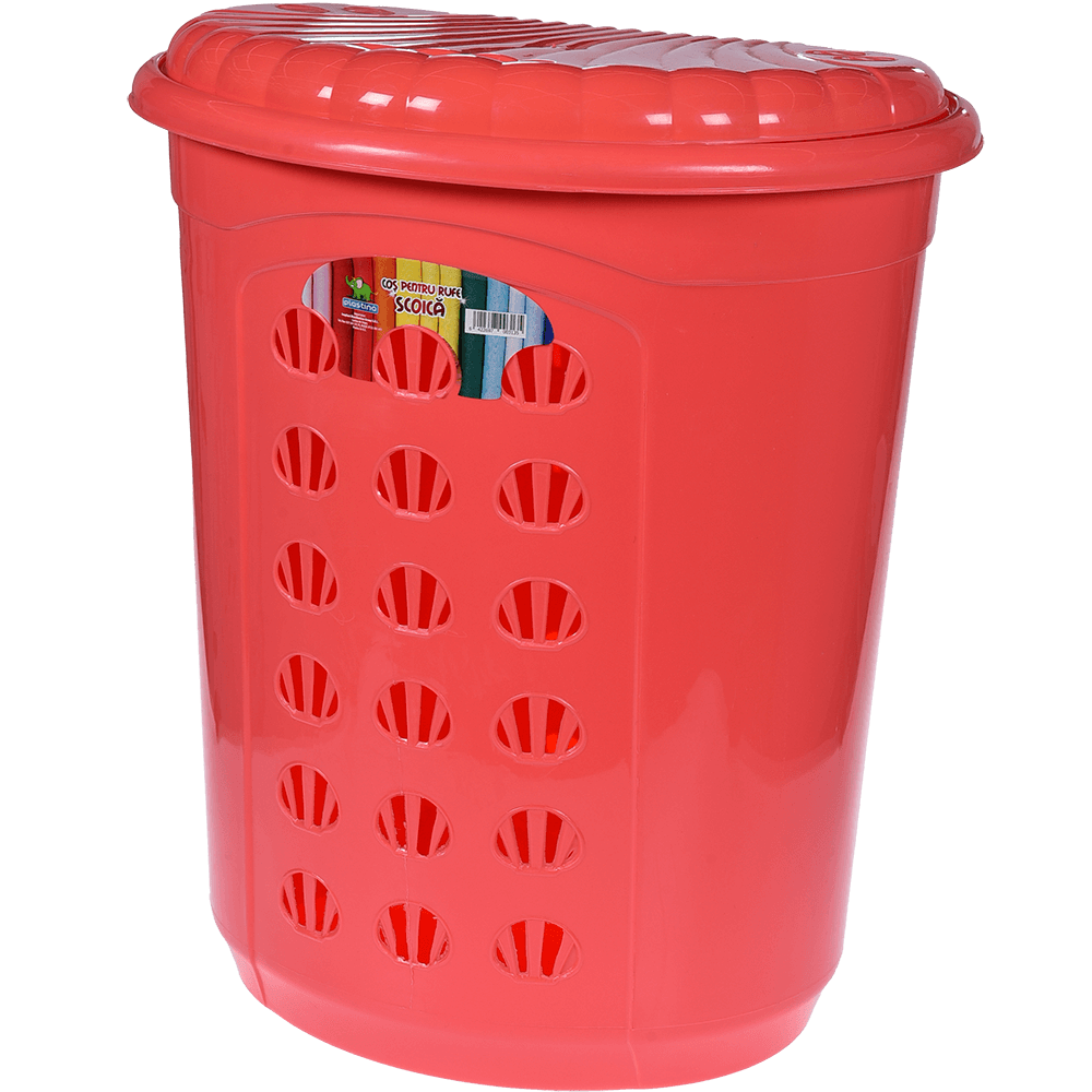Cos pentru rufe Inaplast Plastina, plastic, rosu, 46 x 36 x 54 cm