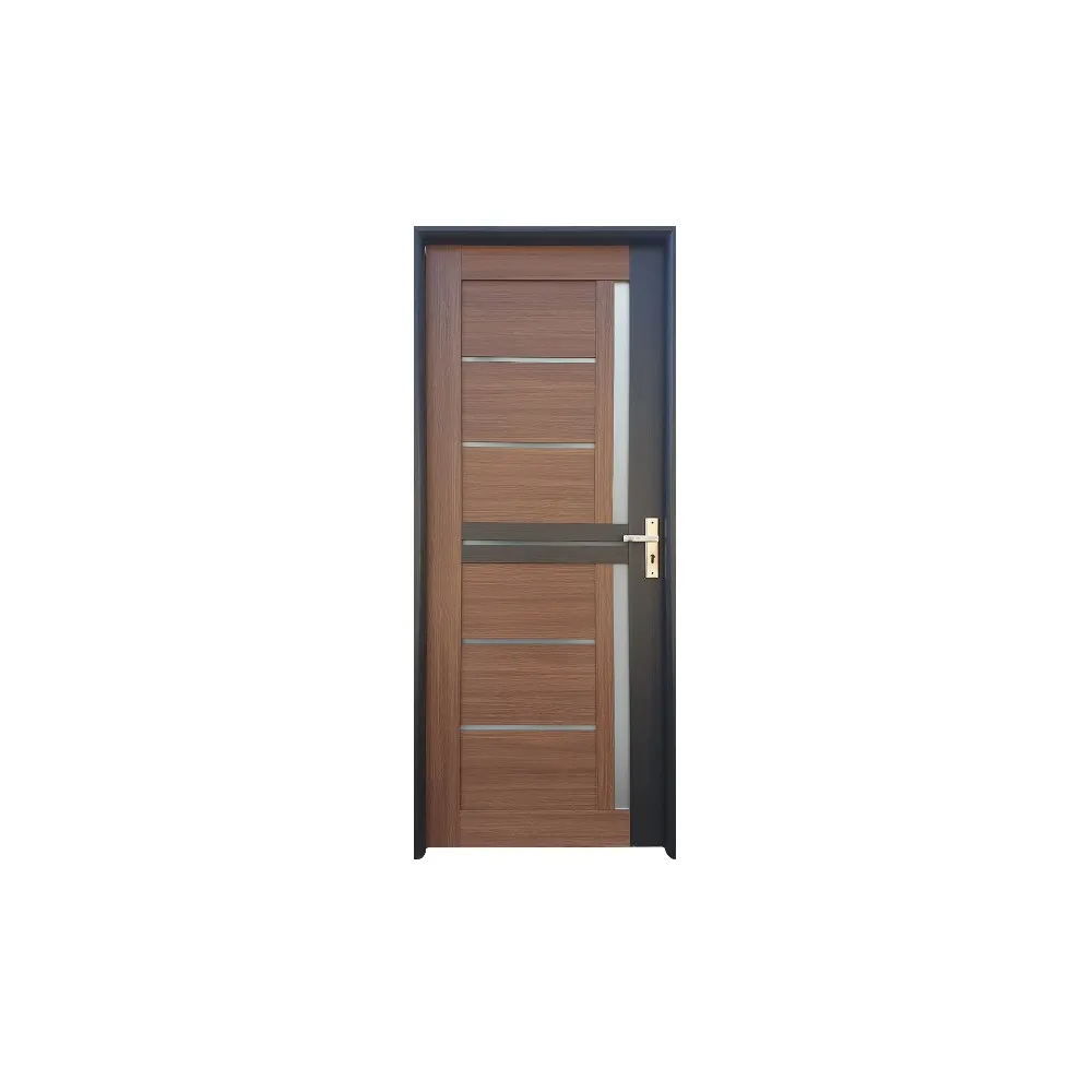 Usa interior MDF Pamate U79B, reversibila, cu geam, wenge, 200 x 70 cm