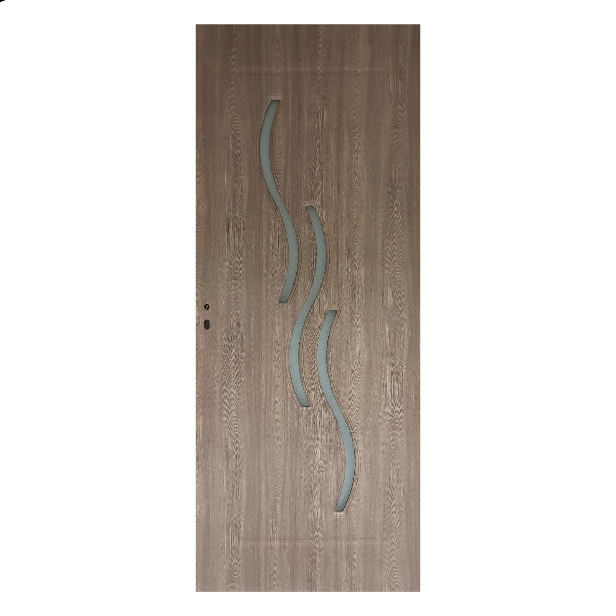 Usa interior celulara cu geam Pamate M107, reversibila, MDF, gri, toc fix, 200 x 70 cm x 3.5 cm