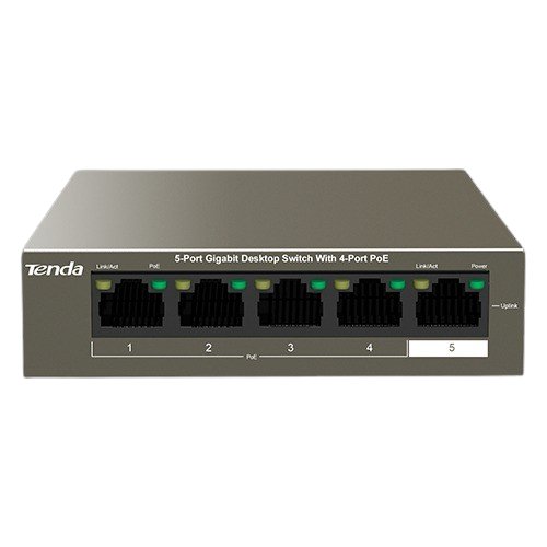 Switch, TENDA TND-TEG1105P-4-63W, 4 porturi Gigabit PoE, 1 port Uplink Gigabit