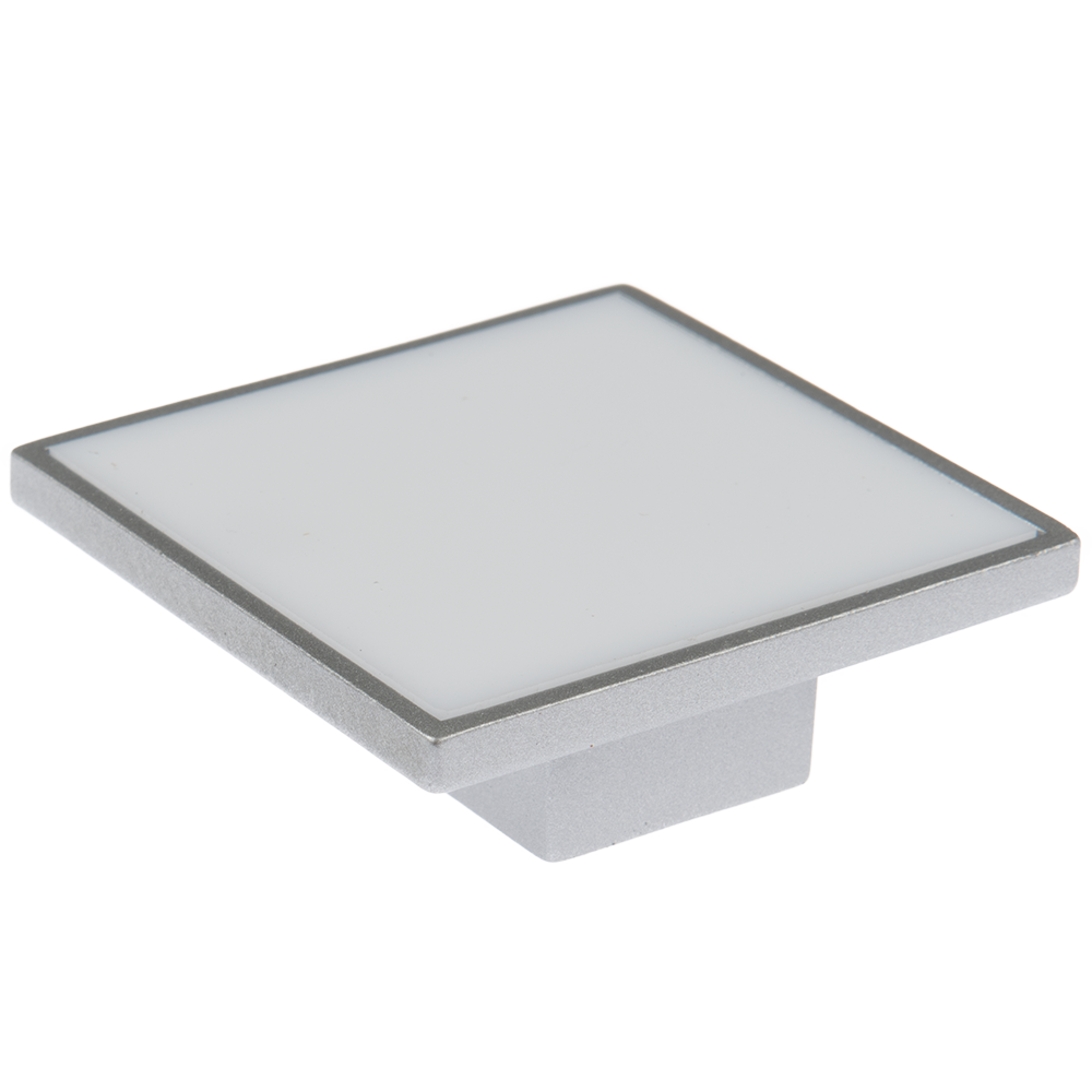Buton cu insertie Arma BR 172, metal, 25 x 32 mm, satin argint - alb