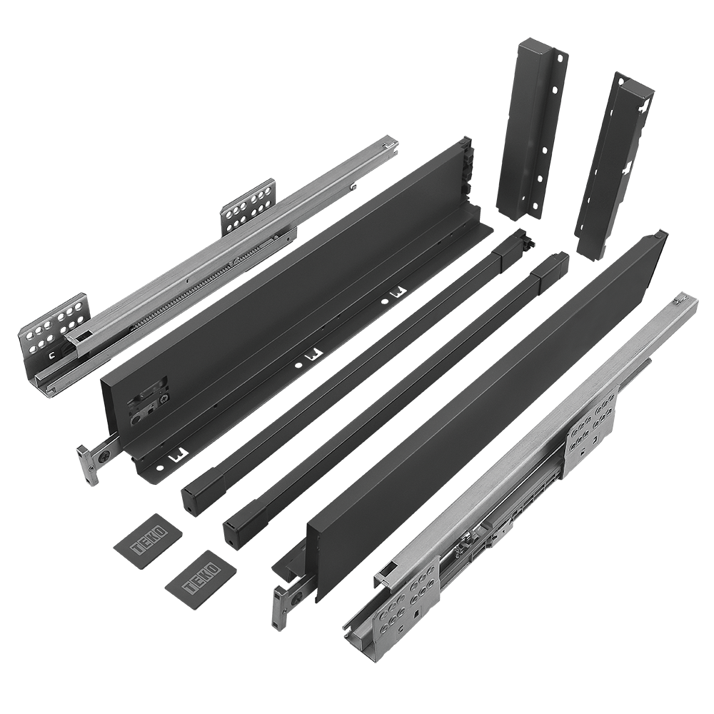 Sistem pentru sertar, Teko Slim, antracit, slim, 40 kg, H 199 mm , 450 mm