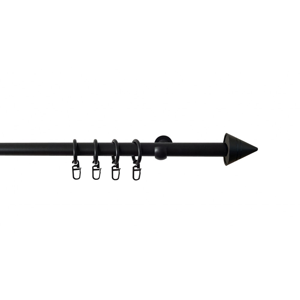 Galerie metalica simpla Como, negru, D 20 mm, 200 cm