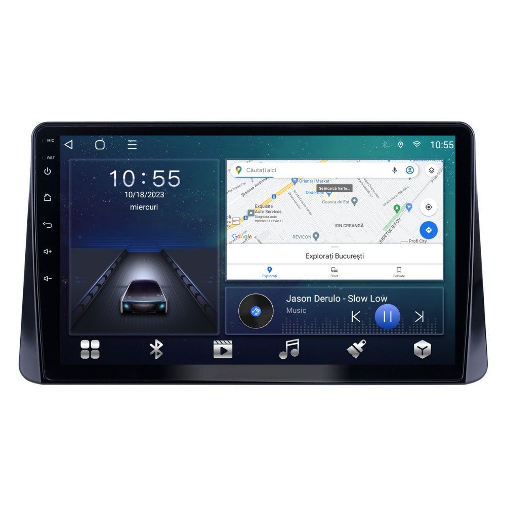 Navigatie dedicata cu Android Mitsubishi Eclipse Cross 2017 - 2020, 2GB RAM, Radio GPS Dual Zone, Display HD QLED 10" Touchscreen, Internet Wi-Fi si slot SIM 4G, Bluetooth, MirrorLink, USB