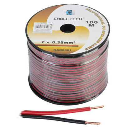 CABLU DIFUZOR CUPRU 2X0.35MM ROSU/NEGRU 100M