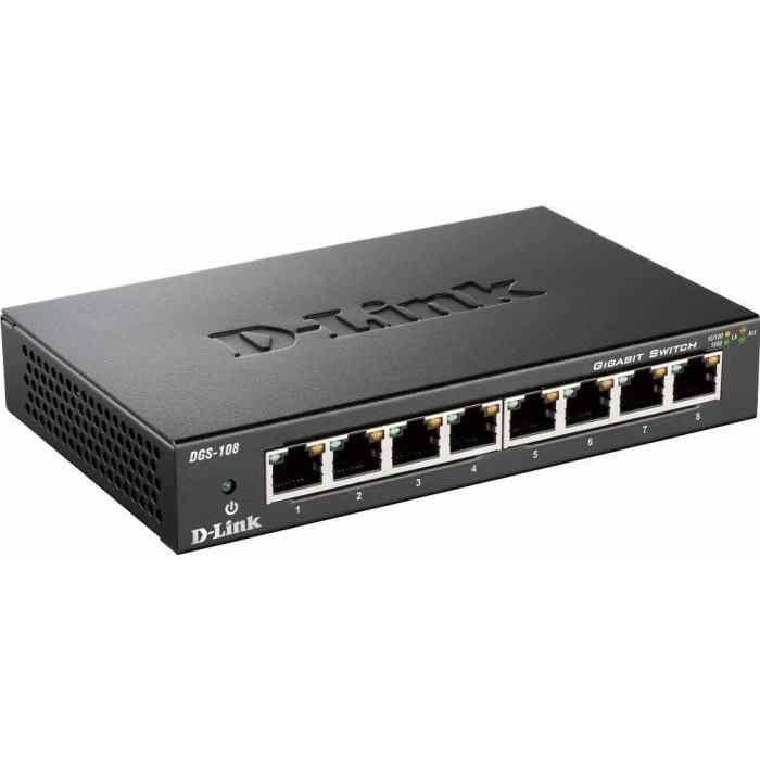 Switch D-Link DGS-108/E 8-port 10/100/1000 Gigabites